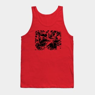 Black Scratch Design and Cuts - Scrape Design Tank Top